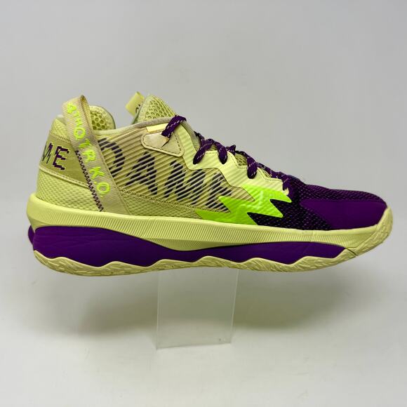 Adidas Dame 8 Lillard Basketball Shoes Mens Sz 13 Purple Yellow S-1524 Sporty - Picture 4 of 16